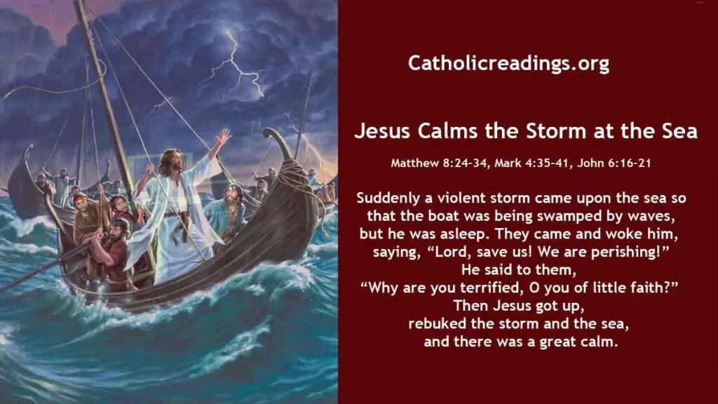 Jesus Calms The Storm At The Sea Matthew Mark John