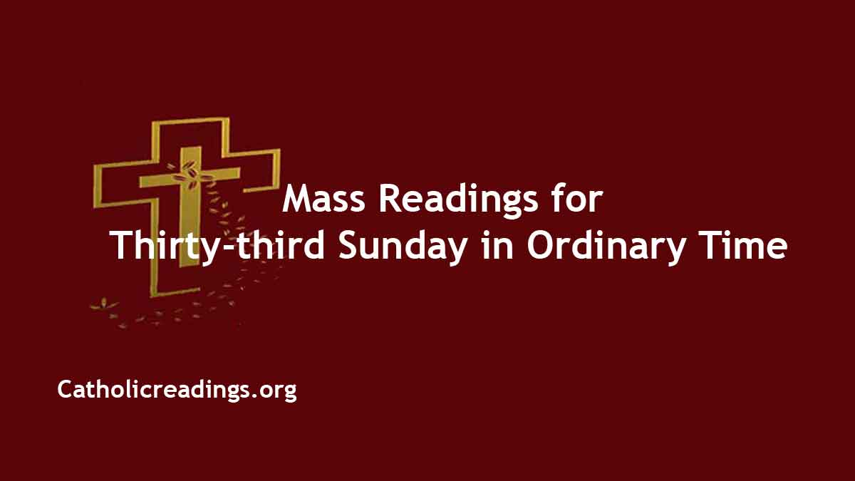 Sunday Mass Readings For November Rd Sunday In Ordinary Time