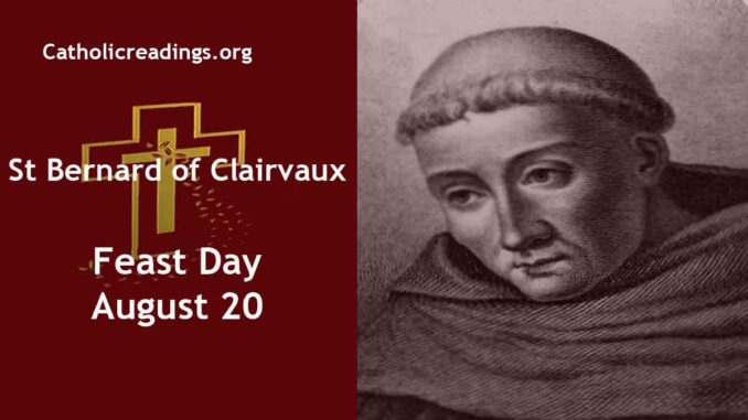 St Bernard of Clairvaux - Feast Day - August 20