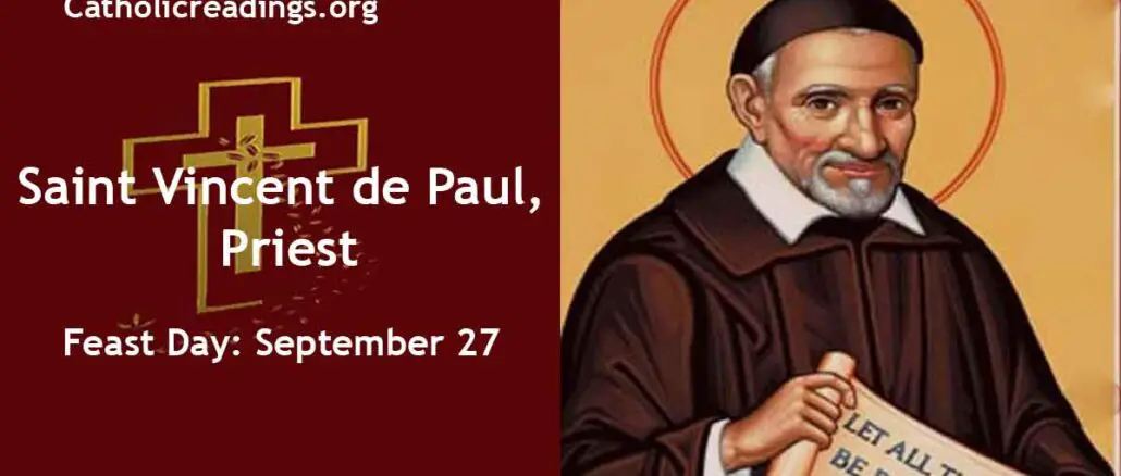 St Vincent de Paul - Feast Day - September 27