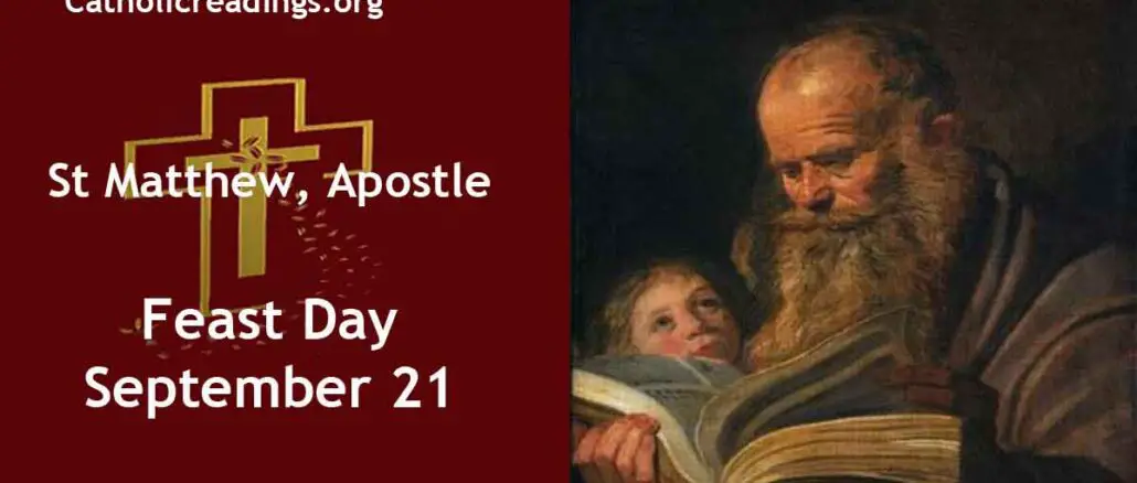 St Matthew Apostle, Feast Day - September 21 - Novena to St Matthew