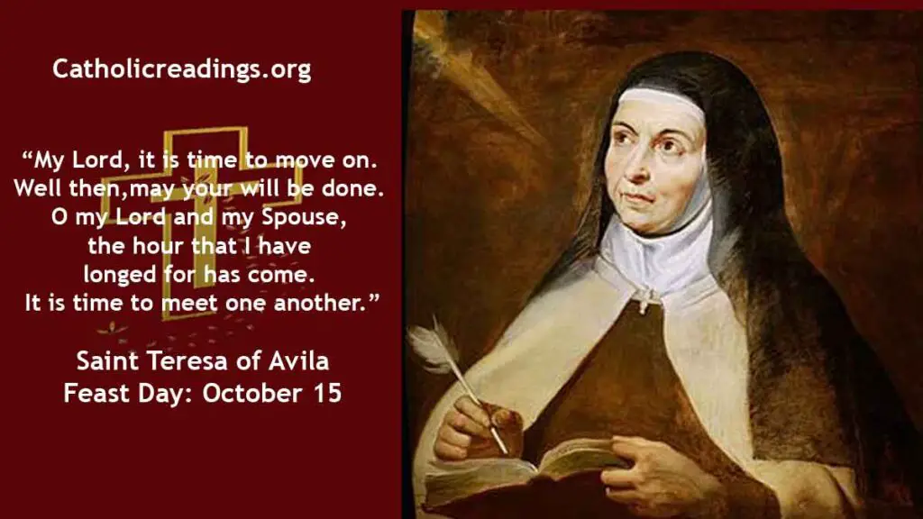 St Teresa of Avila (Teresa of Jesus) Feast Day October 15 2024