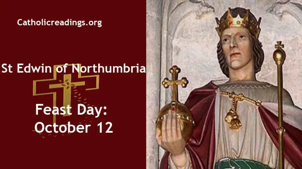 St Edwin of Northumbria Feast Day October 12 2024 Catholic Saint