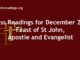 Catholic Mass Readings for Feast of St John Apostle and Evangelist