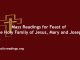 Catholic Mass Readings for Feast of The Holy Family of Jesus, Mary and Joseph