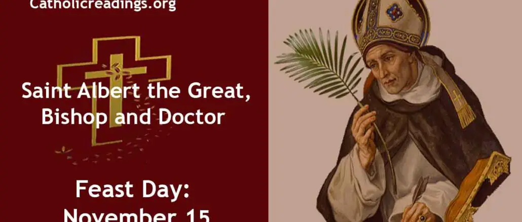 St Albert the Great, Bishop and Doctor - Feast Day - November 15