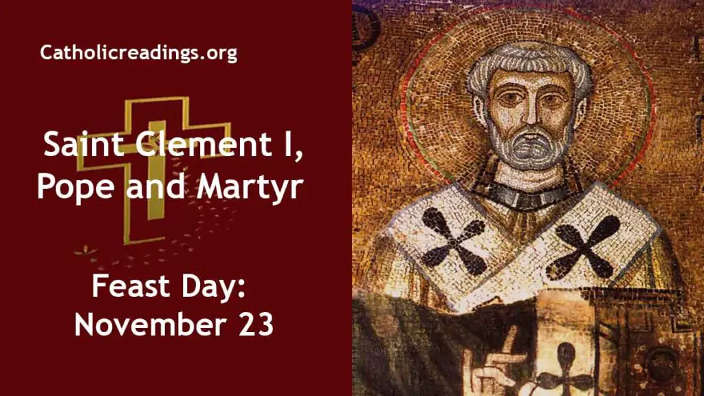 St Clement I, Pope and Martyr Feast Day November 23 2024 Catholic