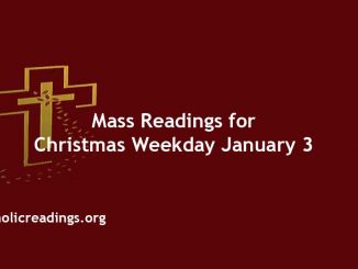 Catholic Mass Readings for Christmas Weekday January 3