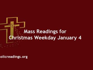 Catholic Mass Readings for Christmas Weekday January 4