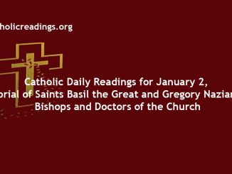 Catholic Daily Readings for January 2 - Memorial of Saints Basil the Great and Gregory Nazianzen, Bishops and Doctors of the Church