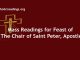 Catholic Mass Readings for Feast of The Chair of Saint Peter, Apostle