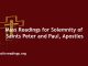 Mass Readings for Solemnity of Saints Peter and Paul, Apostles