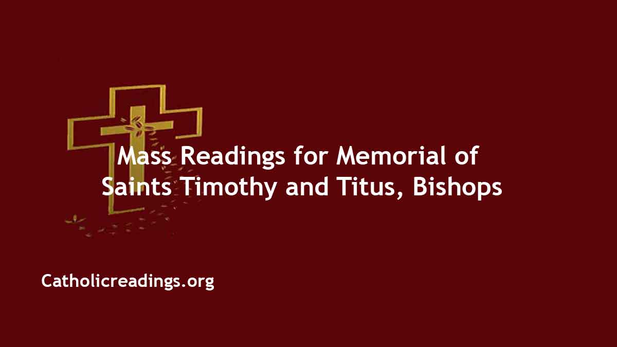 Daily Mass Readings for January 26 2024, Friday Catholic Daily Readings