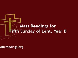 Catholic Mass Readings for Fifth Sunday of Lent, Year B