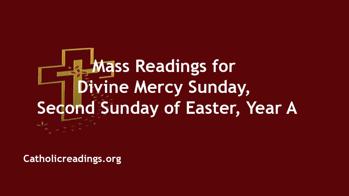 Divine Mercy Sunday April 16 2023 Catholic Mass Readings Homily
