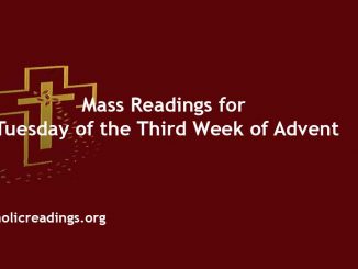 Catholic Mass Readings for Tuesday of the Third Week of Advent
