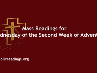 Catholic Mass Readings for Wednesday of the Second Week of Advent