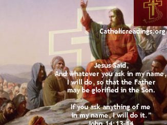 May 18 2019 - Saturday, Catholic Quote of the Day - John 14:13-14