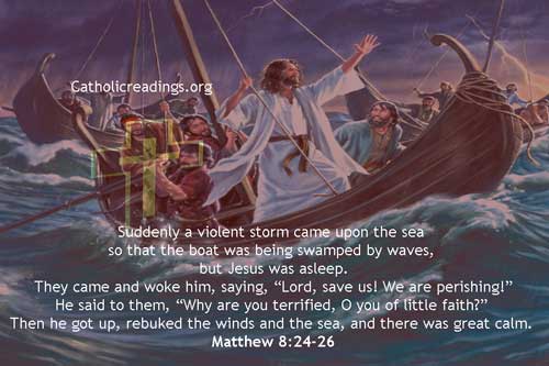 Jesus Calms the Storm at the Sea - Matthew 8:24-34 - Bible Verse of the Day