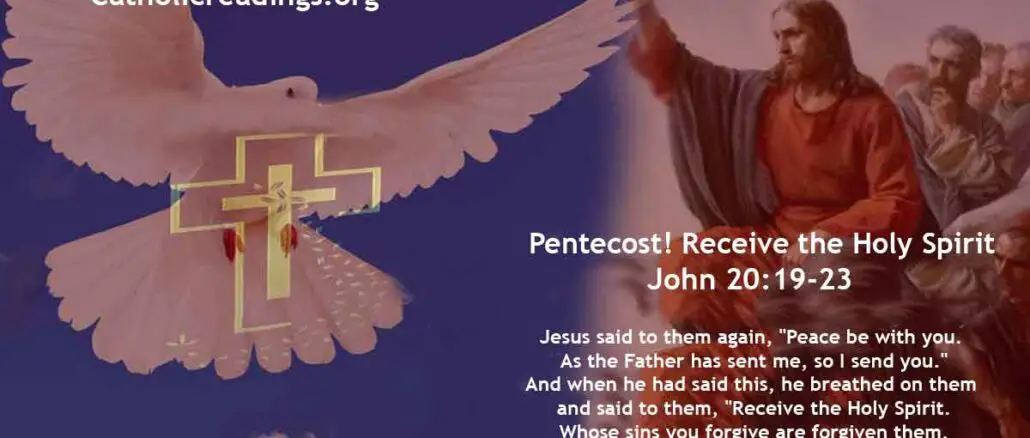 Bible Verse of the Day for May 28 2023 - Pentecost! Receive the Holy Spirit - John 20:19-23