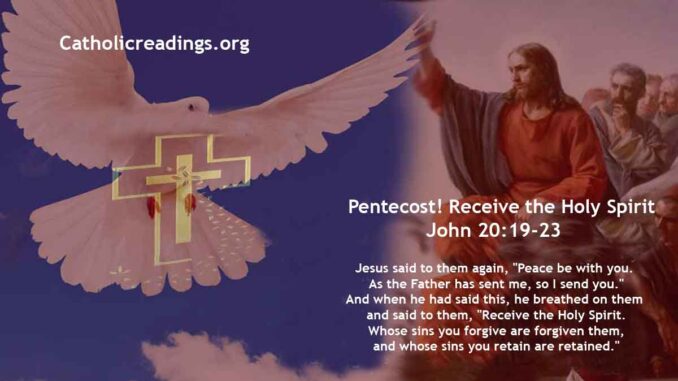 Bible Verse of the Day for May 28 2023 - Pentecost! Receive the Holy Spirit - John 20:19-23