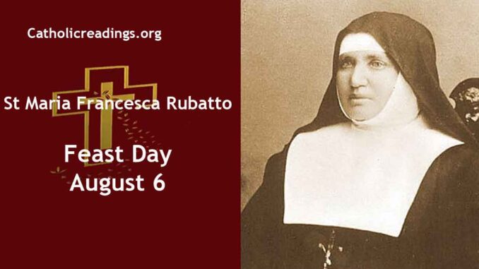 St Maria Francesca Rubatto - Feast Day - August 6