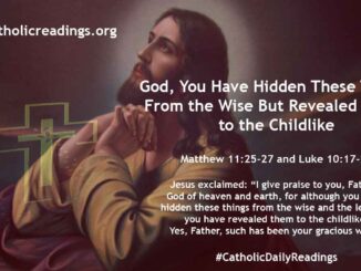 Bible Verse of the Day - God, You Have Hidden These Things From the Wise But Revealed Them to the Childlike - Matthew 11:25-27 and Luke 10:17-24