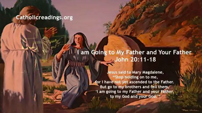 Jesus to Mary Magdalene: I am Going to My Father and Your Father, to My God and Your God - John 20:11-18 - Bible Verse of the Day