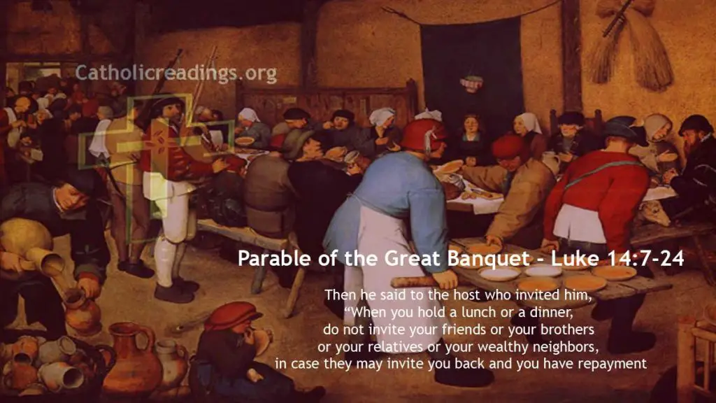 Parable Of The Great Banquet - Luke 14:7-24 - Bible Verse Of The Day