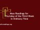 Catholic Mass Readings for Thursday of the Third week in Ordinary Time