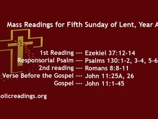 Fifth Sunday of Lent, Year A