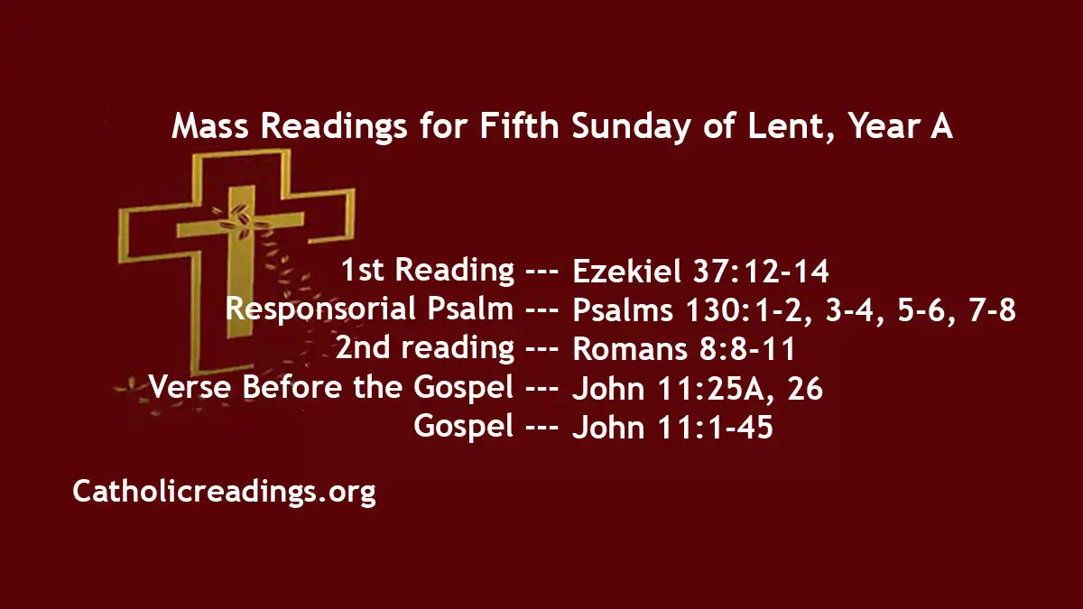 Sunday Mass Readings for March 26 2023 5th Sunday of Lent Homily