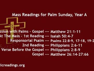 Palm Sunday Mass Readings, Year A