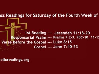 Saturday of the Fourth Week of Lent