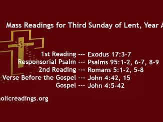 Third Sunday of Lent, Year A