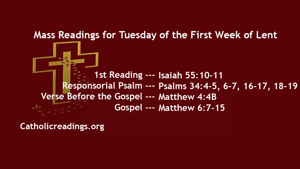 Daily Mass Readings for February 20 2024, Tuesday Catholic Daily Readings