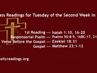 Tuesday of the Second Week of Lent