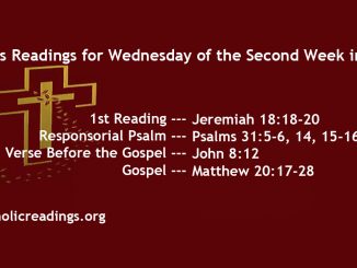 Wednesday of the Second Week of Lent