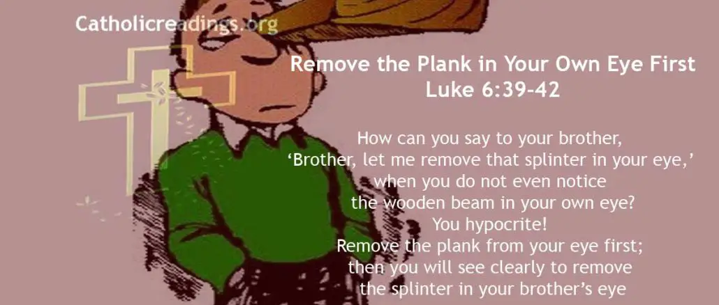Remove the Plank in Your Own Eye First - Luke 6:39-42 - Bible Verse of the Day