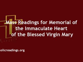 Mass Readings for Memorial of the Immaculate Heart of the Blessed Virgin Mary