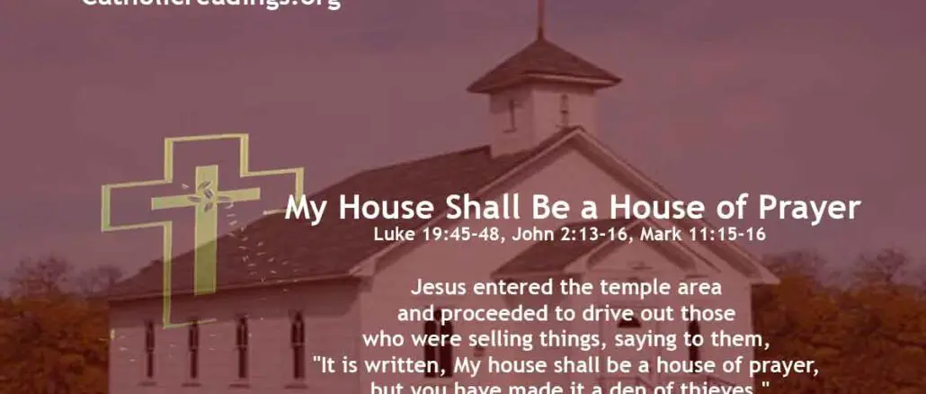 Bible Verse of the Day for June 2 2023 - My House Shall Be a House of Prayer - Luke 19:45-48, John 2:13-16, Mark 11:15-16
