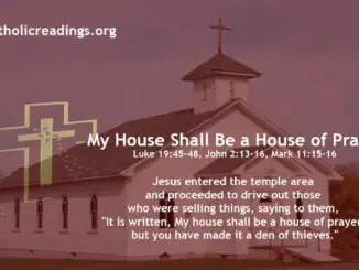 Bible Verse of the Day - My House Shall Be a House of Prayer - Luke 19:45-48, John 2:13-16, Mark 11:15-16