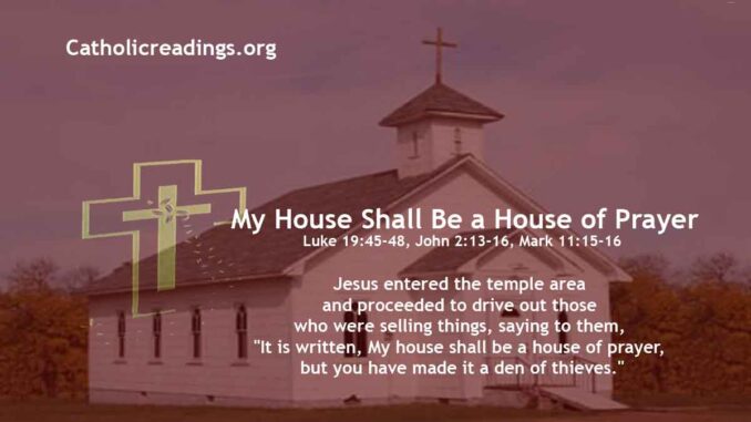 Bible Verse of the Day - My House Shall Be a House of Prayer - Luke 19:45-48, John 2:13-16, Mark 11:15-16