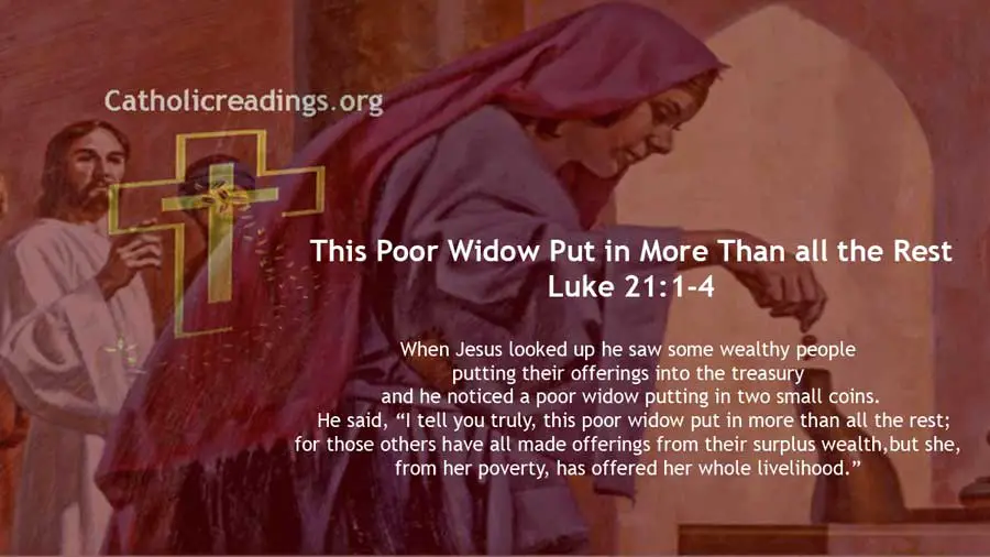This Poor Widow Put in More Than all the Rest - Luke 21:1-4 - Bible Verse of the Day