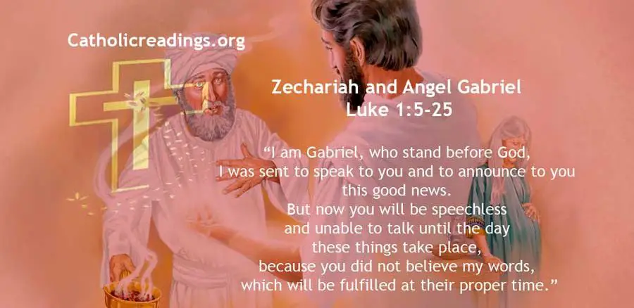 Zechariah and Angel Gabriel - Luke 1:5-25 - Bible Verse of the Day