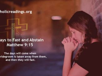 Days to Fast and Abstain - Matthew 9:14-15 - Bible Verse of the Day