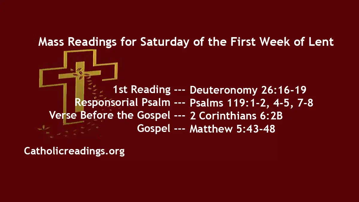 Daily Mass Readings for February 24 2024, Saturday Catholic Daily