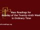Mass Readings for Monday of the Twenty-ninth Week in Ordinary Time