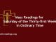 Catholic Mass Readings for Saturday of the Thirty-first Week in Ordinary Time