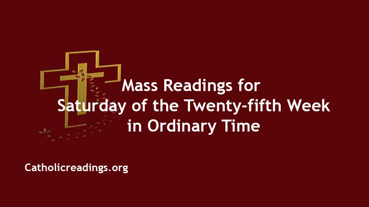 Daily Mass Readings For September 30 2023, Saturday - Catholic Daily ...